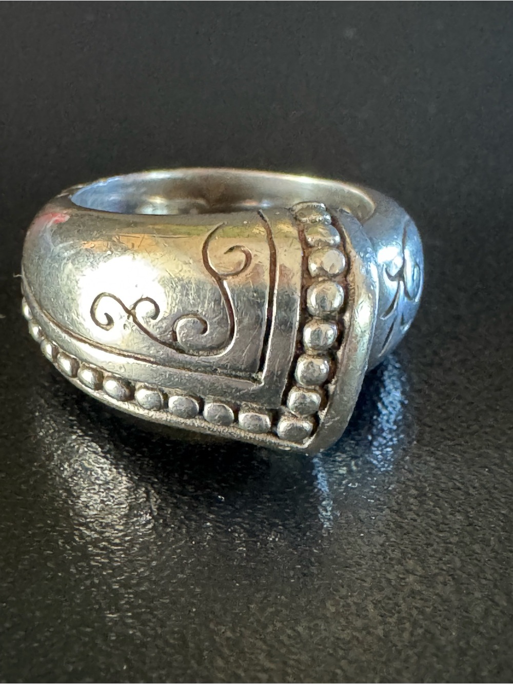 Brighton Sterling Silver Scroll Statement Ring Size 5.5 – 925 Heart – 11.4g
